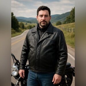 Wilsons Leather Jacket Men Large Moto Leather W Zip Out Thinsulated Vest